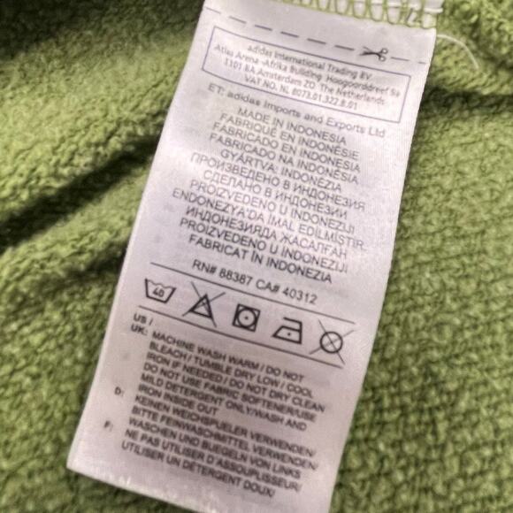 Adidas Green White Womens M Cutout Sides 3 Striped Fleece Oversized Hoodie 2019 - Picture 5 of 12